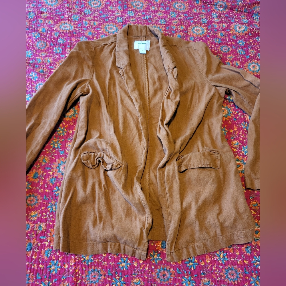 Old Navy Linen Like Open Front Blazer